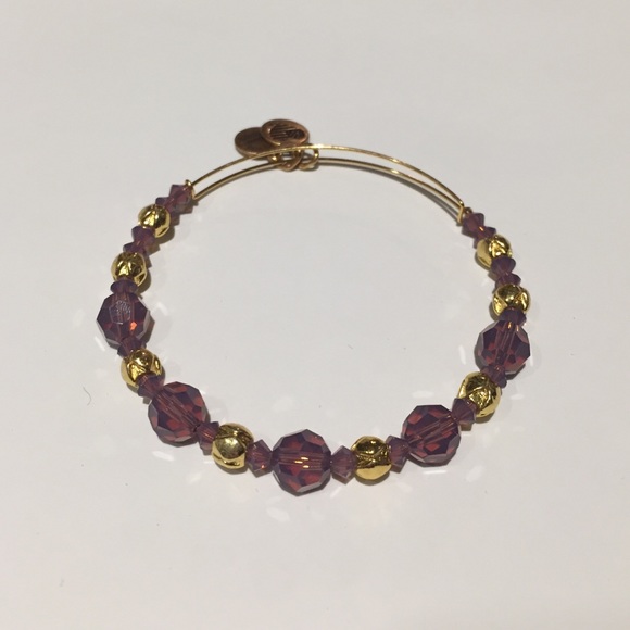 Alex and Ani Swarovski Purple Beaded Bangle - Picture 1 of 4